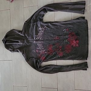 CROSS T-shirt Women's Shirt Top Blouse Y2K Bling long sleeve